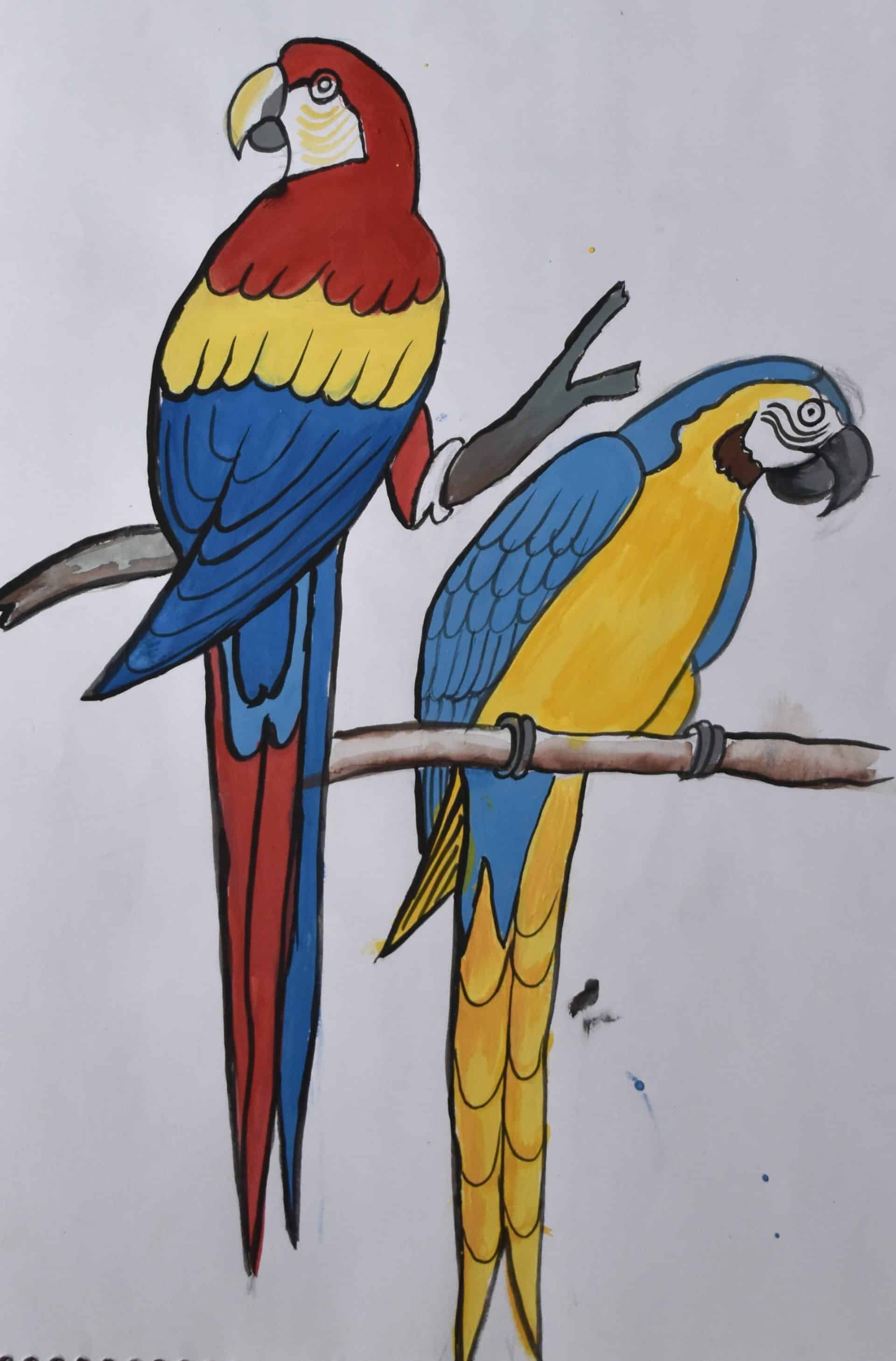 Two Birds on Wood